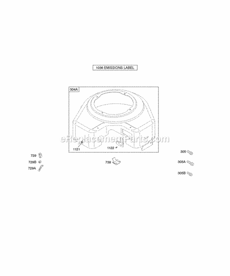 Blower Housing Diagram and Parts List for 303777-1114-E1  Briggs and Stratton Engine